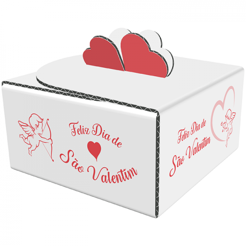 Caixa Valentina Cupido - Pack de 10 - 10x10x5 cm